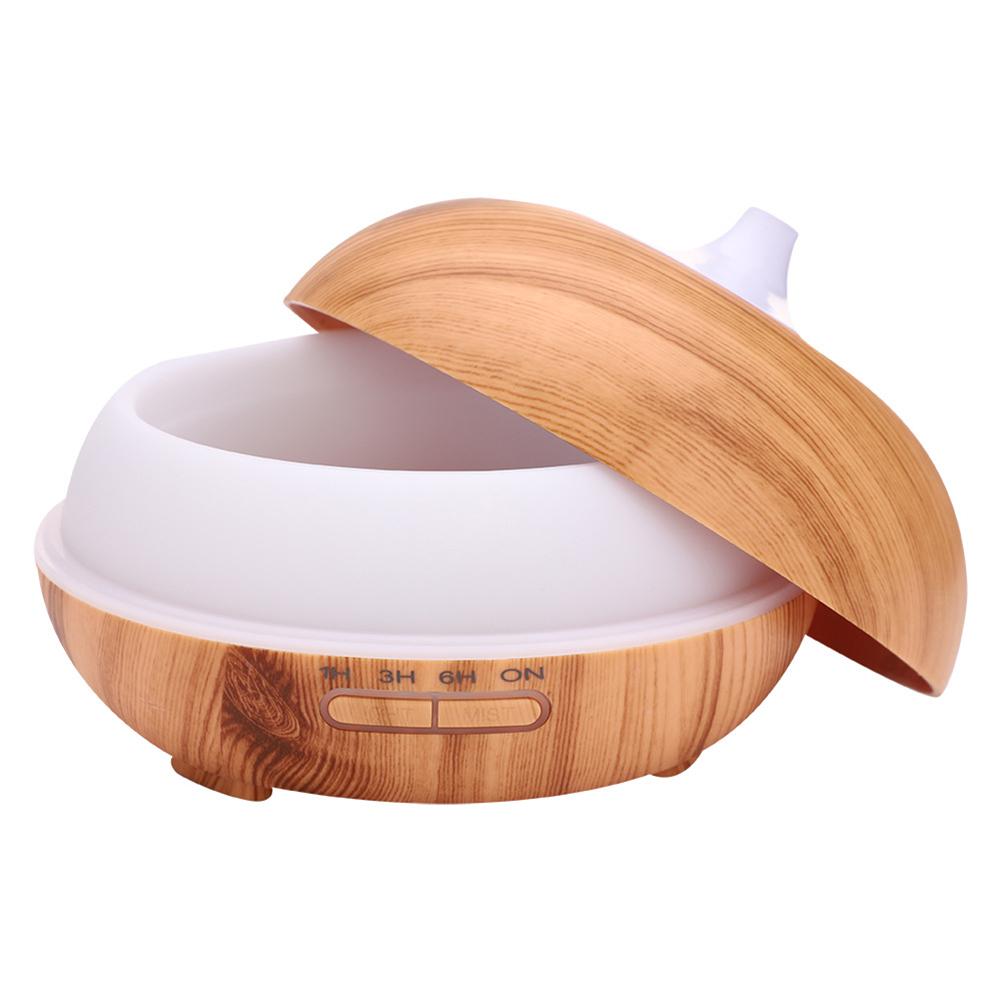 300ML Wood Grain Essential Oil Diffusers Ultrasonic Humidifier Portable Aromatherapy Diffuser with 7 Colors LED Light Air Purifiers