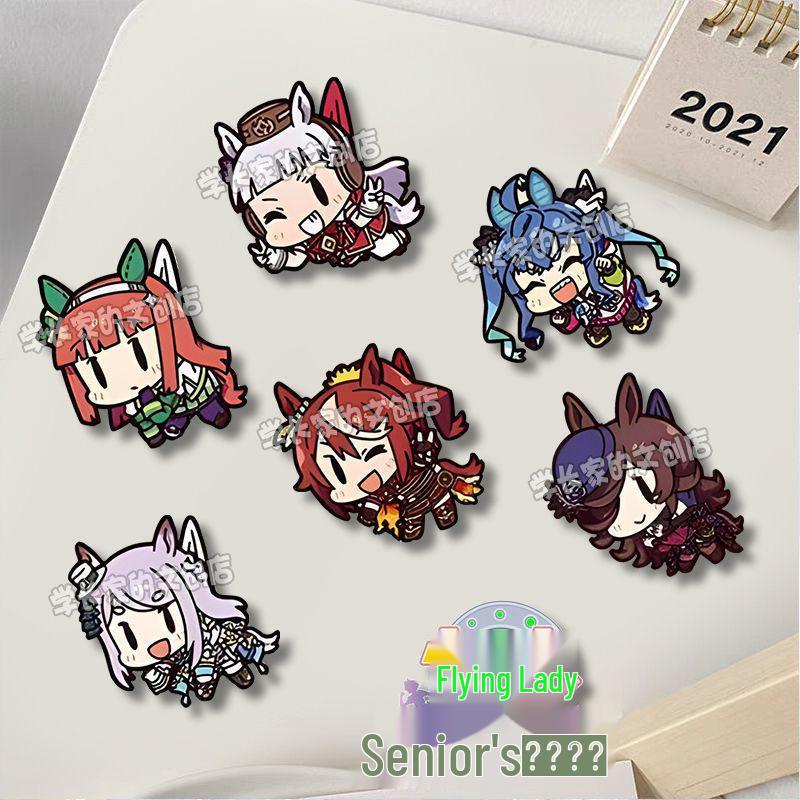 Pretty Derby Brooch: Uma Musume Tokai Teio, Silence Suzuka & Twin Turbo Pendant Badge