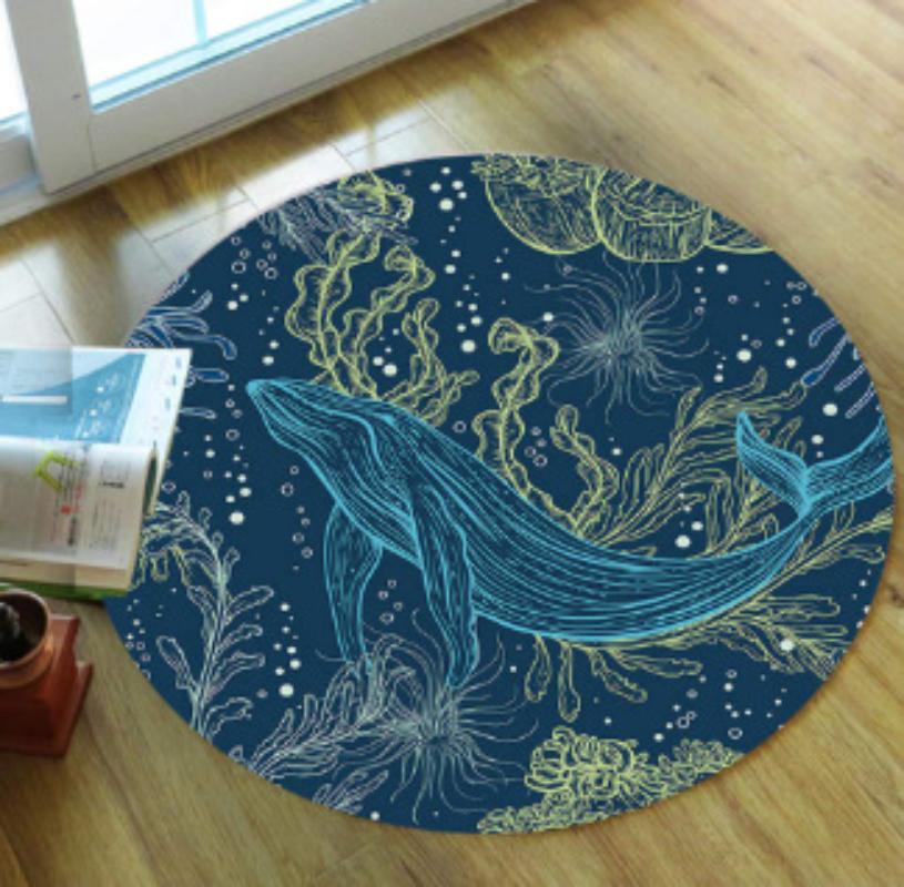 Мандала Ретро Круглый Ковер Богемный Стиль Гостиная Спальня Кабинет Домашний Этнический Стиль Ковер Гостиная Диван Круглый Напольный Коврик 60cmx60cm