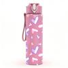 1PC Pink Purple Heart Seamless Print 750ml Color Plastic Sports Water Bottle Leakproof Flip Straw Lid Suitable for Sports Office Home Use