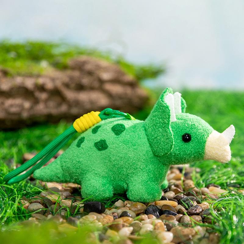 Cute Mini Dinosaur Plush Toy Keychain Soft Stuffed Dino Doll Triceratops T-Rex Adorable Bag Pendant Dinosaur Lovers Gift Idea 15cm
