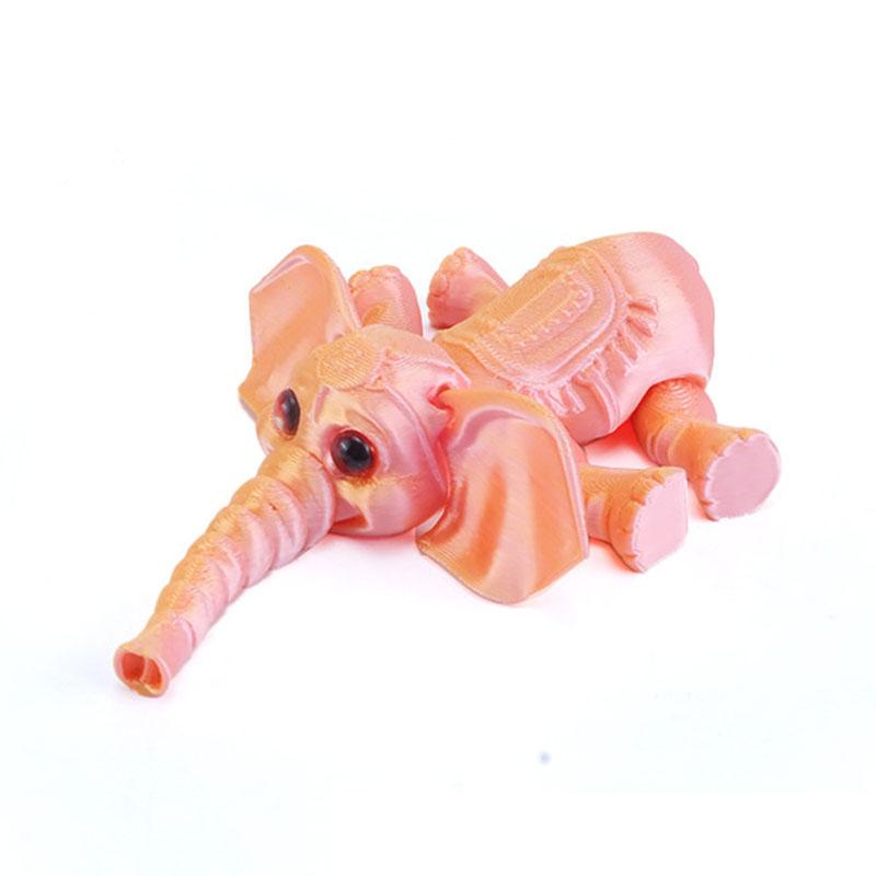 3D Printing Cute Elephant Cartoon Model Toy Mobile Limb Joint Children's Gift Toy Model Ornament Creative and Novel Decorate