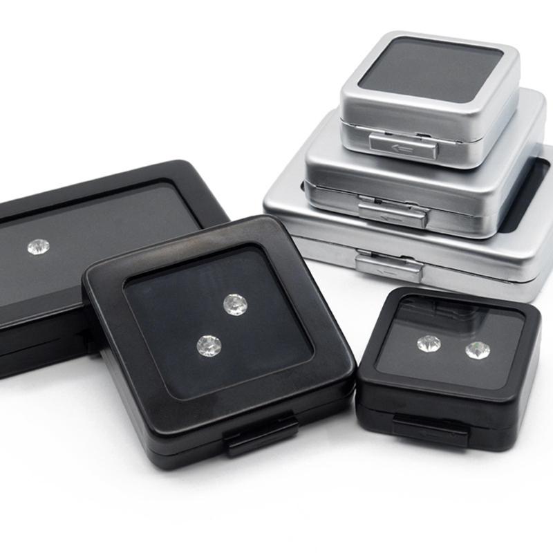 Square Loose Diamond Display Package Box Metal Memory Sponge Gem Stone Beads Pendant Organizer Holder Showcase