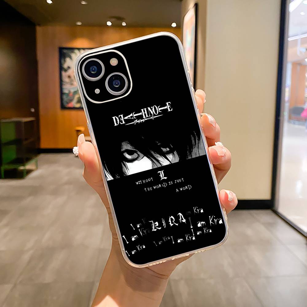 D-Death -Note Light Yagami -L Handyhülle Für iPhone17,16,15,14,13,12,11 ,Pro Max, Plus Weiches Silikon Transparente Hülle