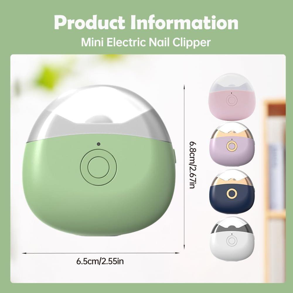 Portable Electric Nail Trimmer with LED Light USB-C Rechargeable Electric Nail Clippers Low Noise Automatic Nail Clipper Adult