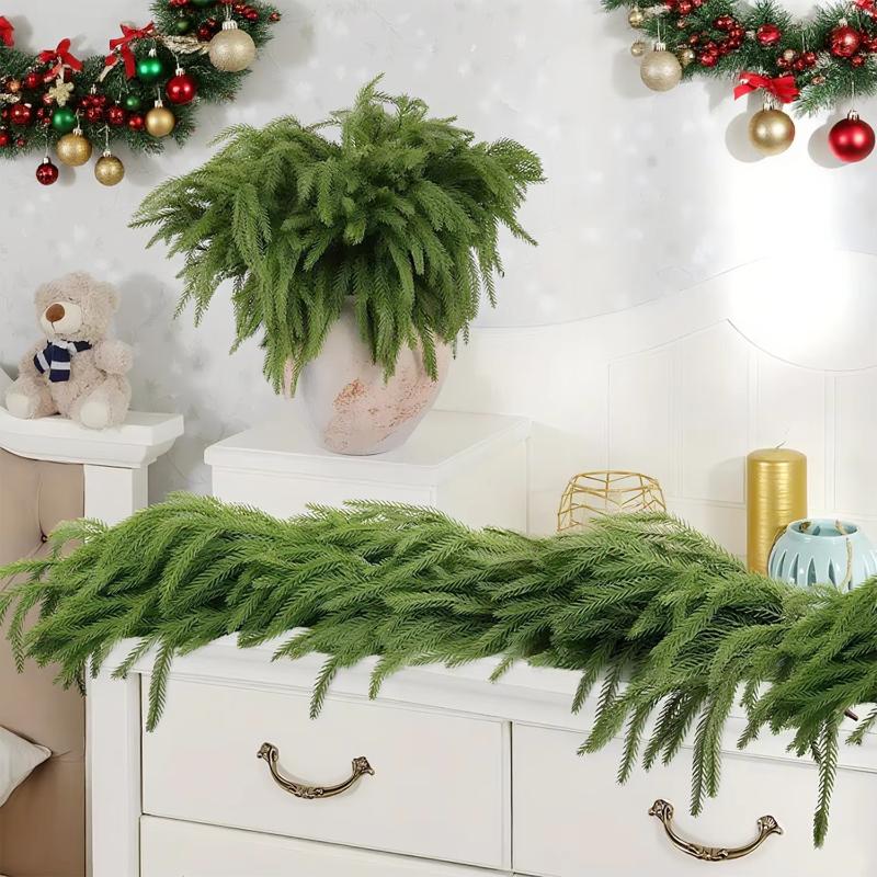 1m Christmas Artificial Norfolk Pine Garland - Perfect for Holiday Home Decoration or Gift
