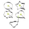 Pack Of 5 Practical Stainless Steel Pancake And Egg Molds Eggs Frying Pans In Various Fun Shapes For Kitchen Use