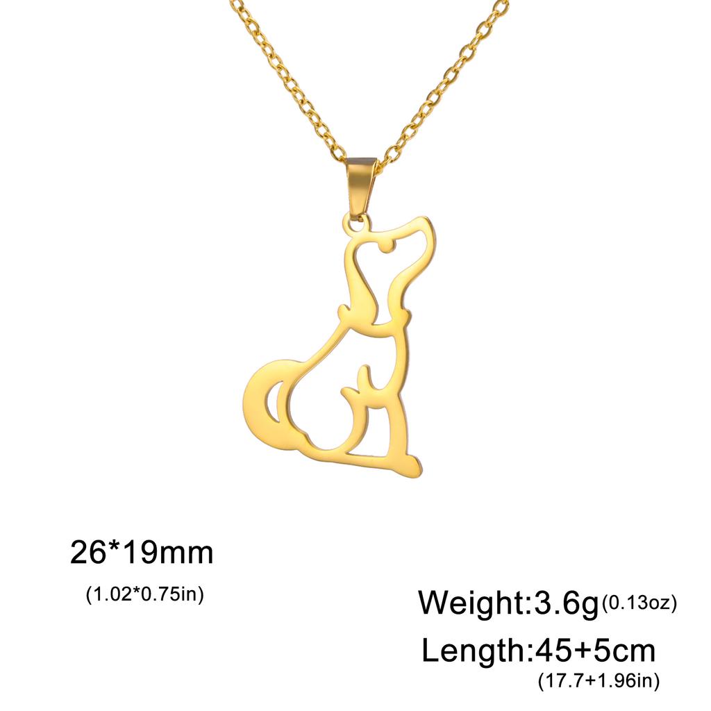 Lovely Puppy Necklack Stainless Steel Jewelry Cute Pet Dog Pendant Fashion Animal Neck Choker Women Girls 2026 New Year Gifts