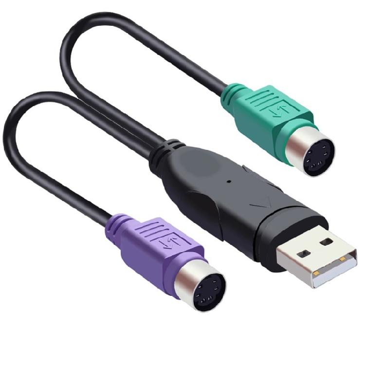 USB To Double For 2 Keyboards Mouse Adapter Cord With Color Port Fast Data Transfer For Long Time Use