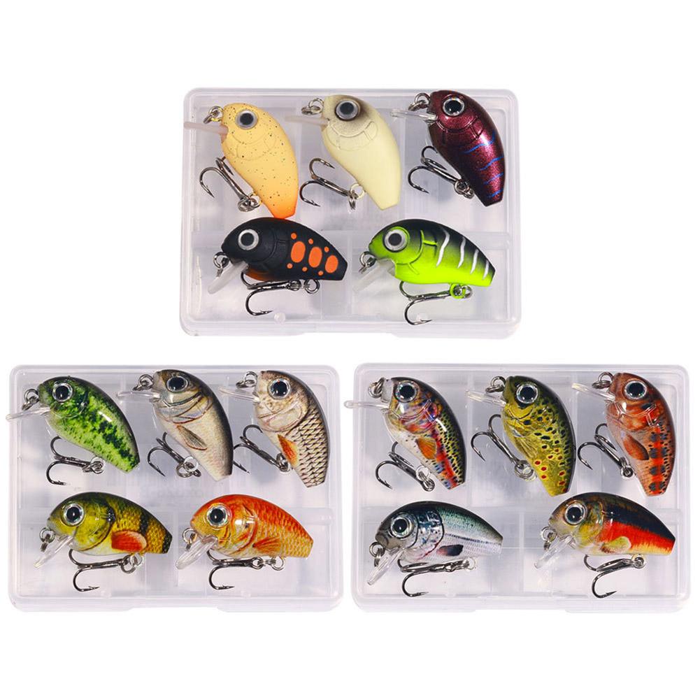 5 Stück Micro Crankbait Angelköder Langsam sinkend Vib Set Oberflächenköder Set Für Barsch Forellen Angelbegeisterte