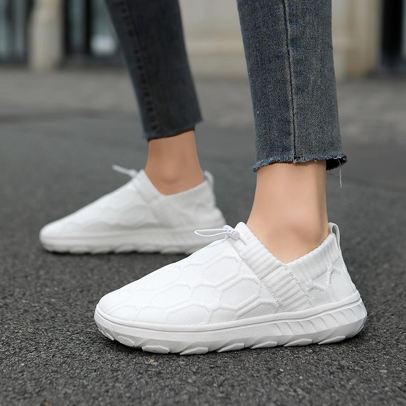 Breathable Knitted Casual Sports Shoes Wide Toe Box Walking Shoes Light Elastic Outdoor Shoes Non-slip Sneakers
