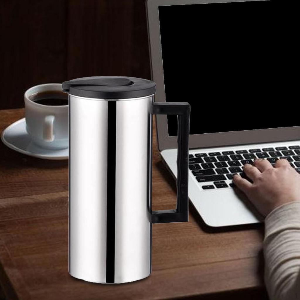 1.6L Metal Water and Lid with Handle Jug Milk Cold Kettle for Home Cafe Hotel