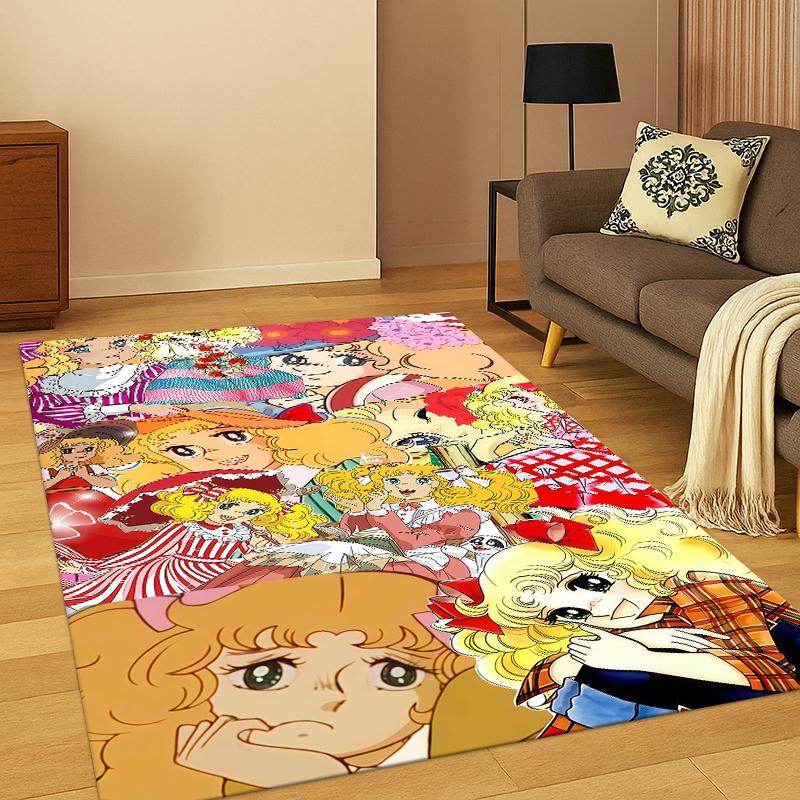 Candy Candy Girl Cartoon Anime Carpet Rug for Bedroom Living Room Sofa Playroom Doormat Home Decor ,Kid Game Area Rug Non-slip