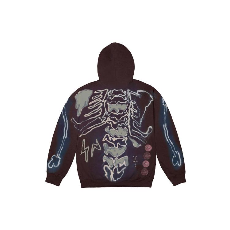 Travis Scott Cactus Jack For Fragment Skeleton Graffiti Full Zip Hoodie CJFR-HZ07