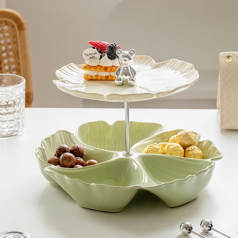 Naijiang New Year Multi-Tier Ceramic Snack & Fruit Plate