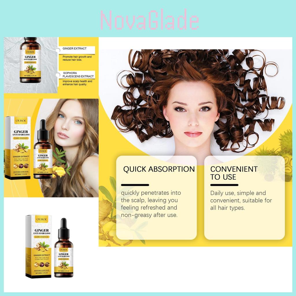 Ouhoe Ginger Hair Care Oil Nourishing Botanical Essence For Healthy Shiny Hair And Scalp
