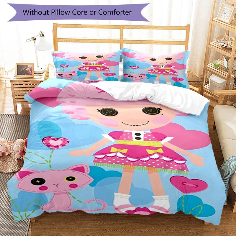 3pcs Lalaloopsy2 Design Cover Set - HD Printed Bedding with 1 Cover and 2 Pillowcases - Perfect for Home and Dorm Decor