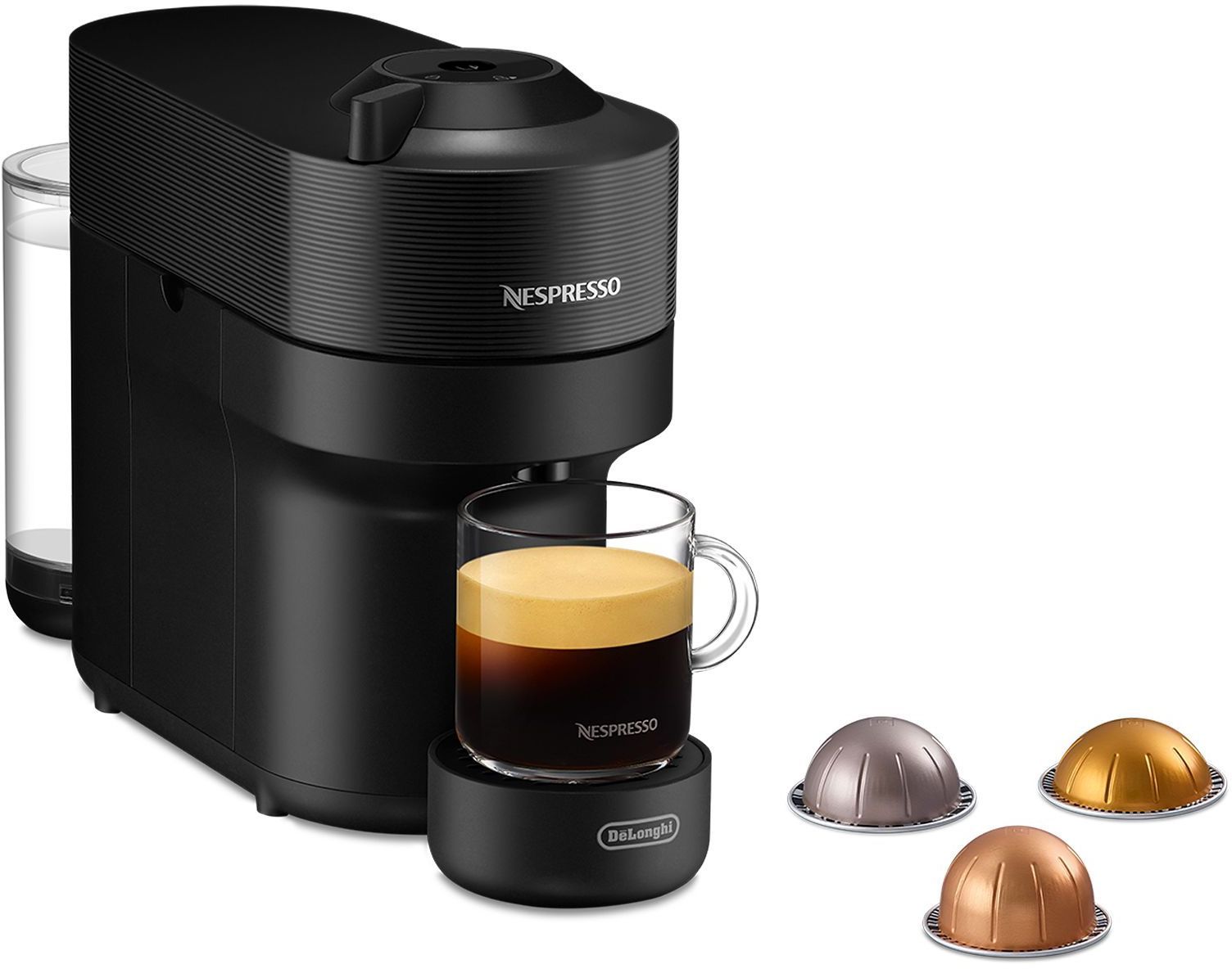 Macchina da caffè a capsule - Nespresso - De'Longhi - Vertuo pop - ENV90.B - Nero - 7 capsule Nespresso incluse
