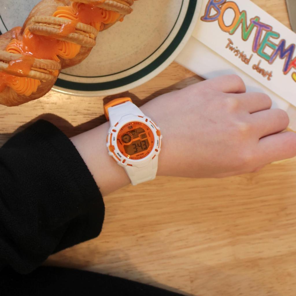 Authorized Distributor Ice Watch Watch Unisex 024002 ICE Digit Explorer White Orange Small Waterproof Stopwatch Alarm Date Day of the Week GMT