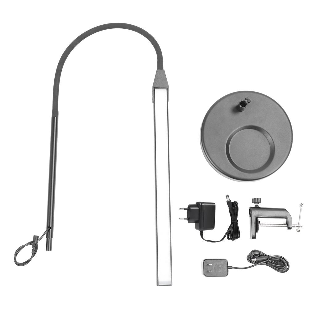 Smart Stepless Dimming LED Desk Lamp with Base and Clamp 3 Color Temperature 3000K-6000K Clip On Lig