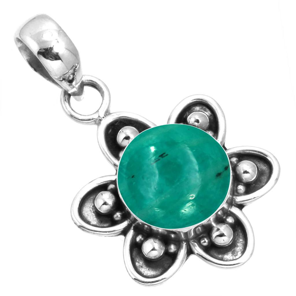 925 Sterling Silver Pendant Women Handmade Jewelry Valentine's Day Gift Amazonite Angelite Blue Opal Botswana Agate Mohave Azurite Chrysocolla