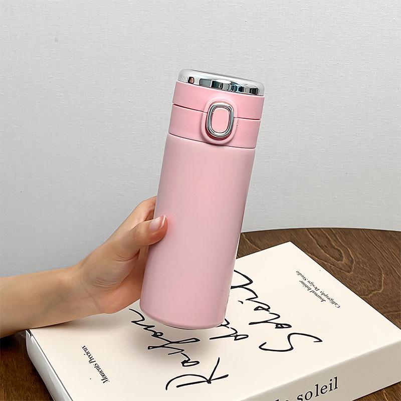 Smart Insulated 304 Stainless Steel Double-layer Vacuum Cup with Pop-up Lid and Custom Logo Option