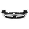 Front Bumper Grille Grill Chrome Accessory Replacement for Civic 4‑Door 2011‑2014