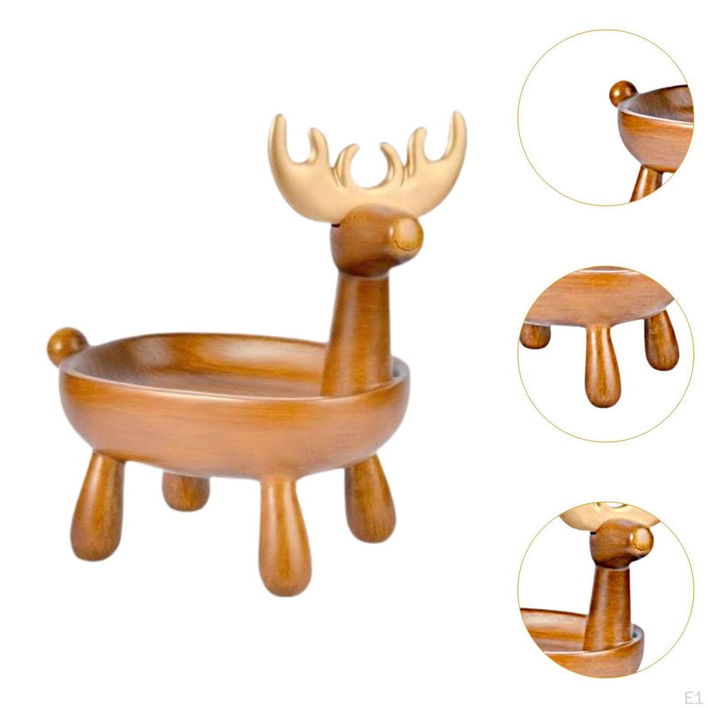 Resin Deer Figurine Storage Tray Organization Container Cosmetic for Office Nightstands