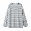 Classic Crew Neck Striped Knitted Sweater Top Summer Thin Loose and Thin Inner Casual Long-sleeved Pullover Bottoming Shirt