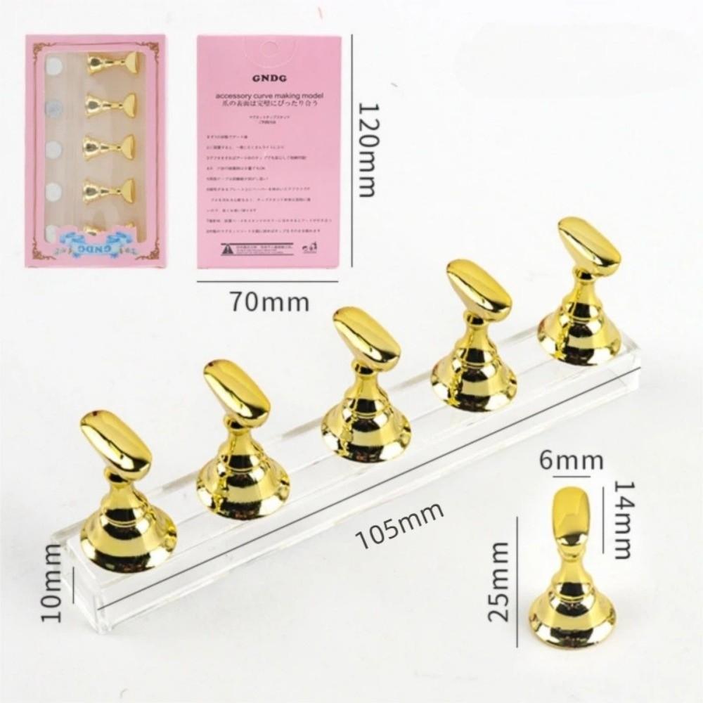 5Pcs Crystal Base Magnetic Nail Art Holder Reusable Nail Art Display Stand Nail Artists