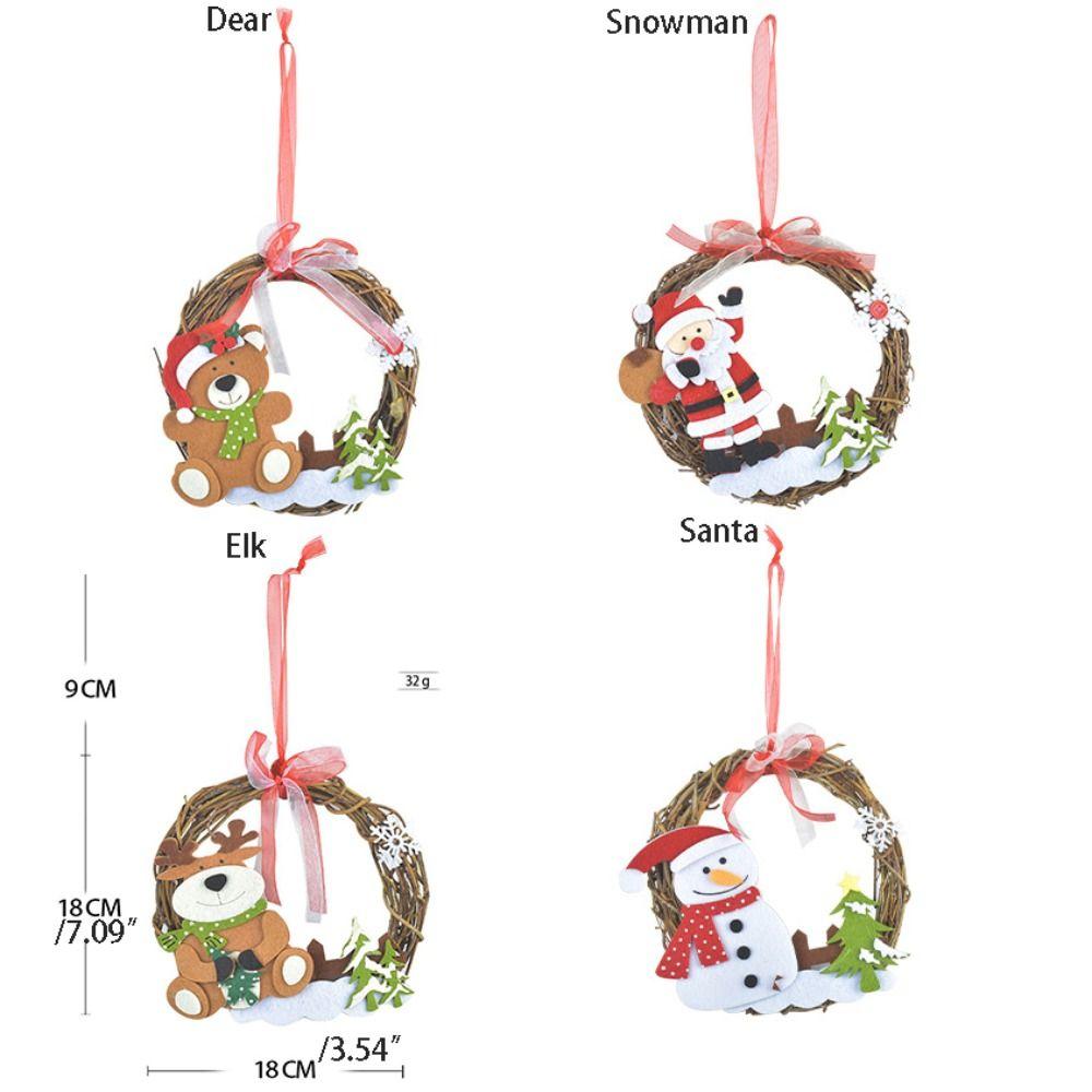 Handmade Christmas Tree Accessories DIY Santa Hanging Ornaments Christmas Xmas Wreath  Shop Window