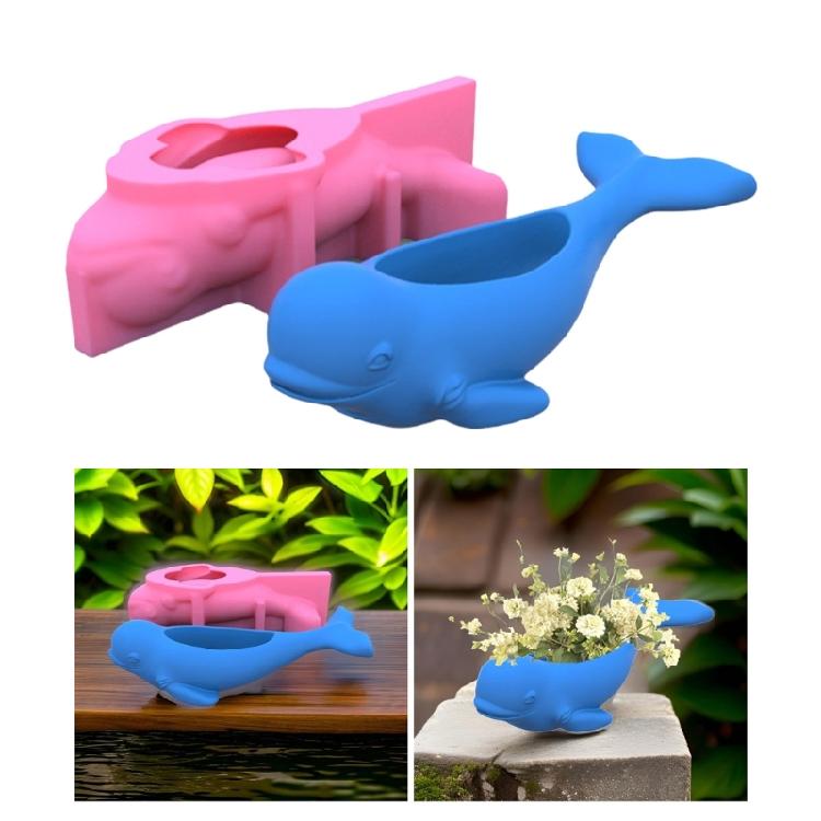 Dolphin Flower Pots Silicone Molds Candle Cup Molds Plaster Molds Epoxy Resin Molds Castings Molds Succulent Plant Molds