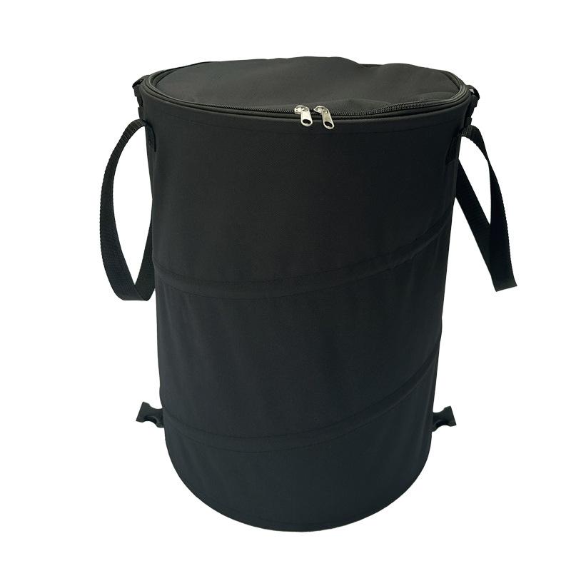 Home Camping Trash Can Pop-Up Circular Storage Pail Canvas Foldable Recycling Bin Outdoor Garbage Garden Yard Garbage Bag New