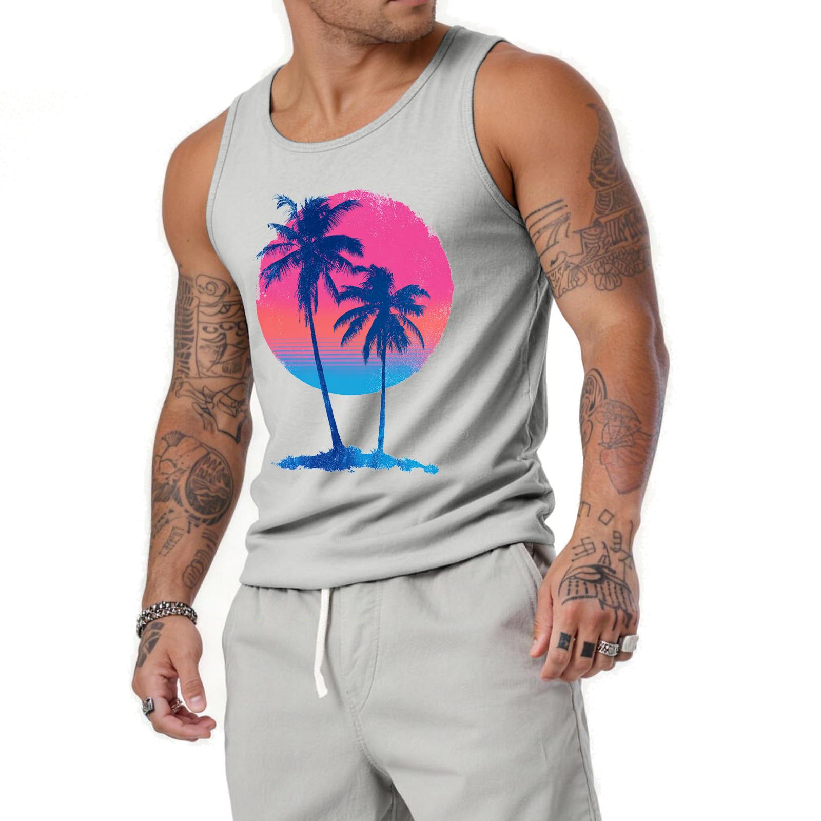 

Men s Relaxed-Fit Flag-Print Sleeveless Tank Top XL білий