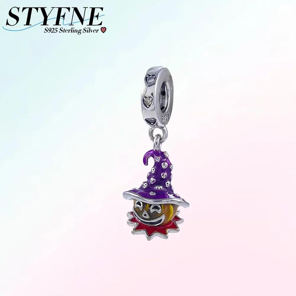 Original Halloween Series Magic Pumpkin Beads Copper Fit Bracelet Diy Jewelry Accessories Making Gift For Women