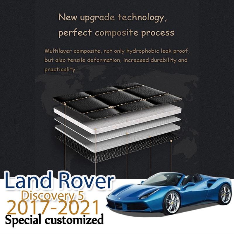 Leather Car Trunk Mats For Land Rover Discovery 5 2017- 7-Seat Rear Trunk Floor Mat Tray Carpet Mud