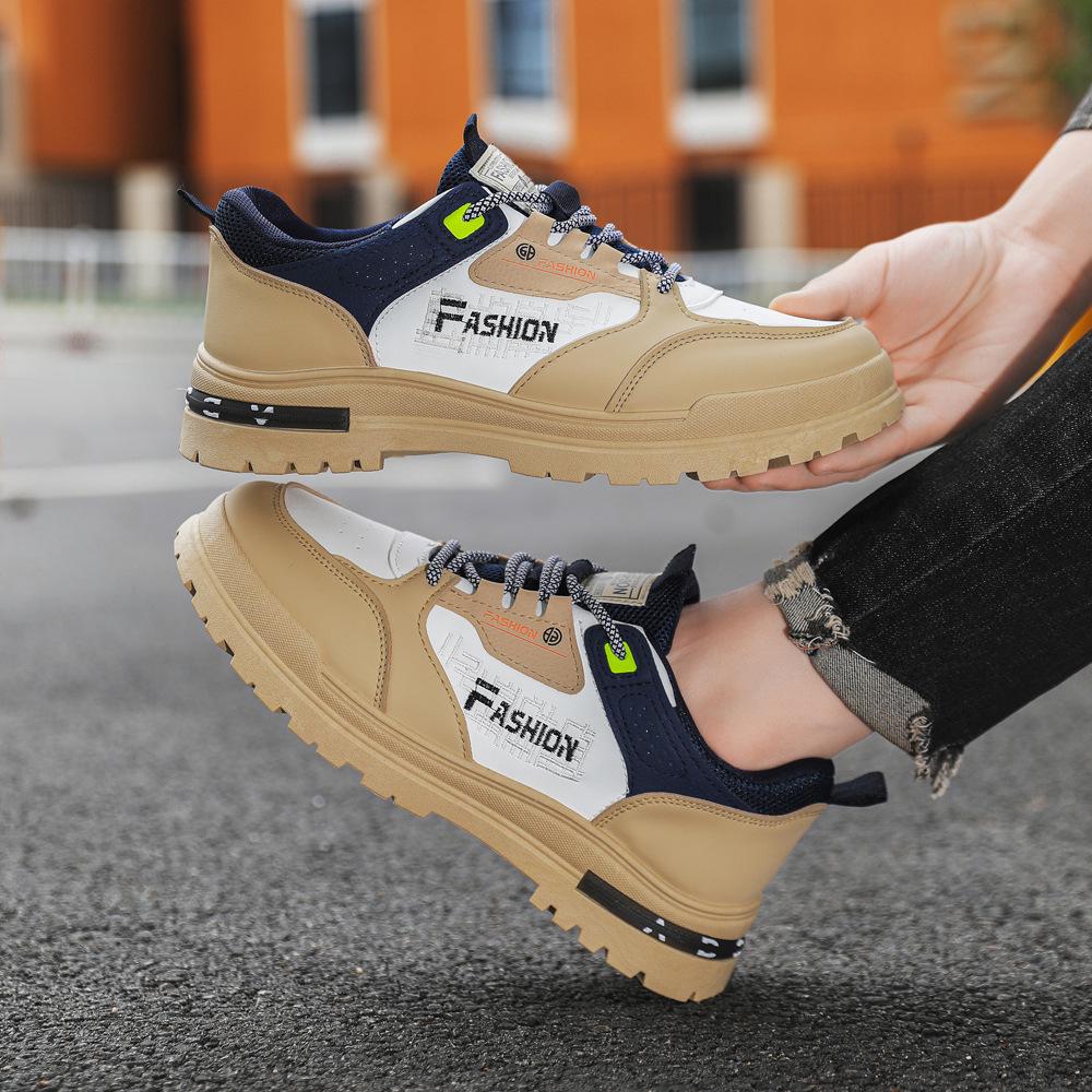 Frühlings Herrenschuhe Neue Atmungsaktive High-Top Schuhe Herren Trendige Weiße Schuhe mit Dicksohle Sportlich Lässige Borad Schuhe Herren