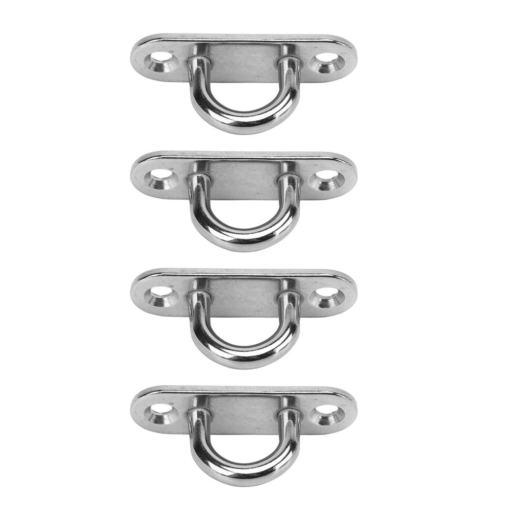 4 Pack Oval Hammock Hanging Pad Eye Plate Wall Mounting Stainless Steel Sun Sail Ceiling Hook Plate