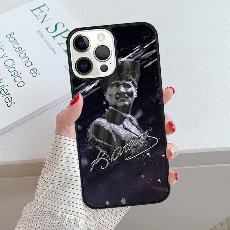 Mustafa Kemal Ataturk Signature Phone Case cover For iPhone 17 15 16 14 13 12 11 Pro Max Coque For Apple PLUS fundas