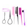 6/10Pcs Hair Styling Comb Set Teasing Hair Brush Triple Teasing Comb Rat Tail Combs Edge Brush Hair Tail Tools Braid Tool Loop