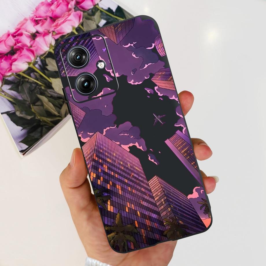 For Motorola Moto G50 5G G51 G52 G53 G54 Back Case Soft Silicone Transparen Bumper With Flower Butterfly Print Phone Coque Capa