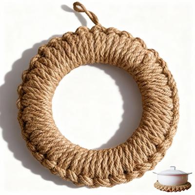 NIHOOOOH Stylish Trivet Made from Yellow Heat Natural for Clay Iron and Scandinavian Style Interior Heat Insulation Wall Mount Cute Round Pot Mat