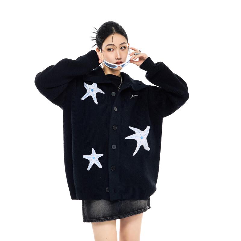 

ICH MODE Women s Retro Starfish Knitted Cardigan L