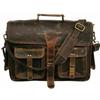 Herren 18" Retro Büffelleder Laptop Messenger Bag Büro Aktentasche