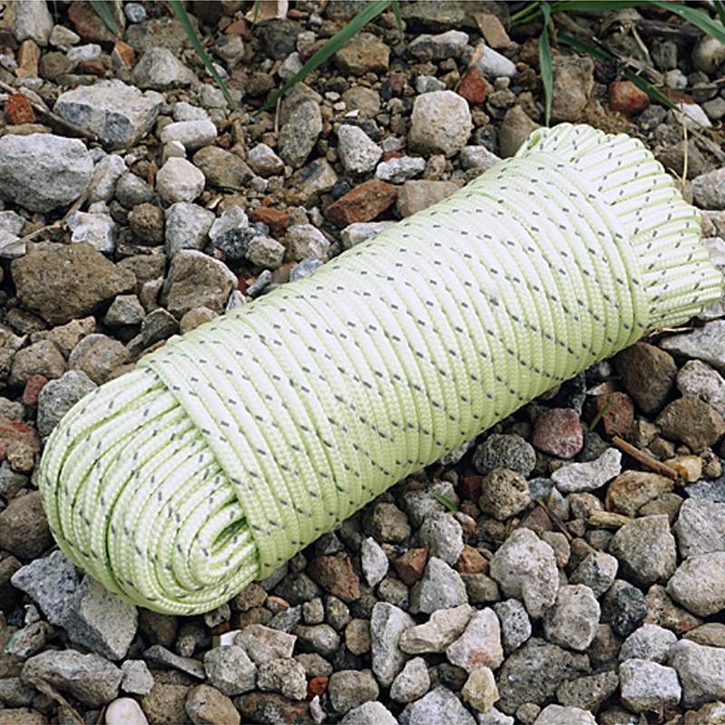 20m High Visibility Reflective Camping Rope 5mm Thick Heavy Duty Tent Guy Line Outdoor Shelter Wind Resistance