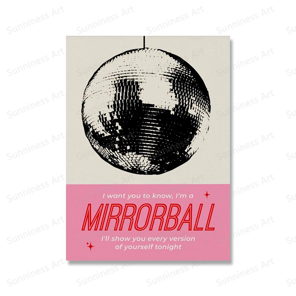 Living Room Decor Wall Art Colorful Motivational Quotes Posters Music Mirrorball Inspired Print Canvas Painting Modern Pictures