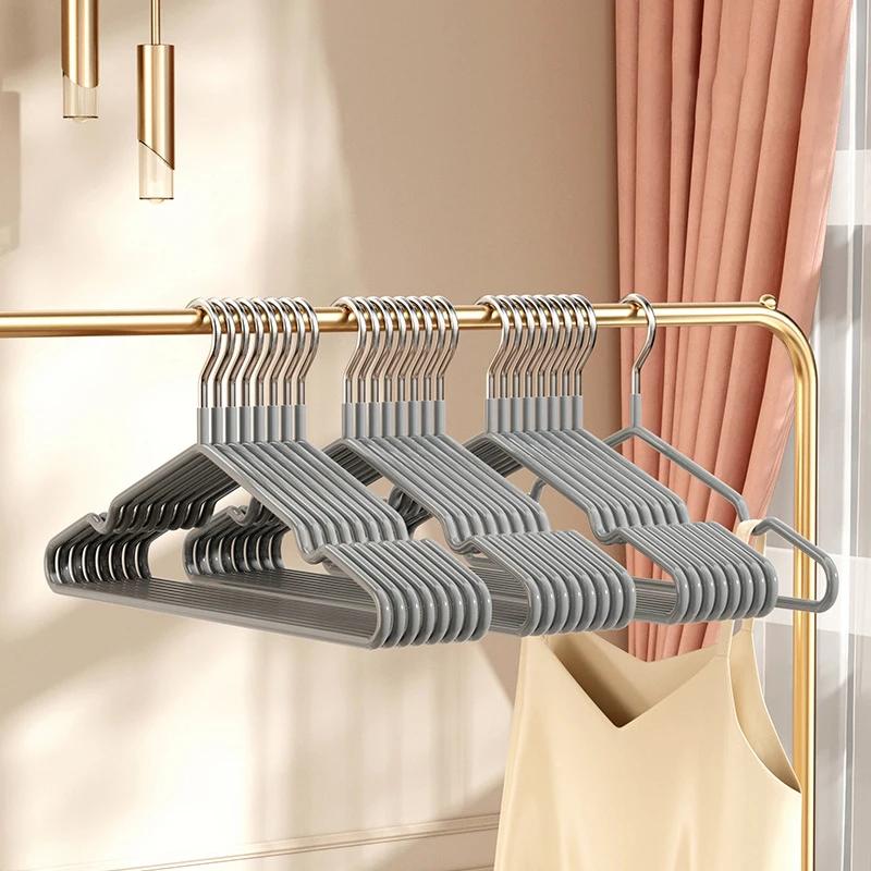 20PCS Packing White Black Grey Waterproof PVC Hangers 40CM Household Non-slip High Quality Metal PVC Colorful Clothes Hanger