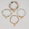 4Pcs Bohemian Butterfly Beaded Bracelets, Crystal Zinc Alloy Pendant, Ladies Daily Party Jewelry