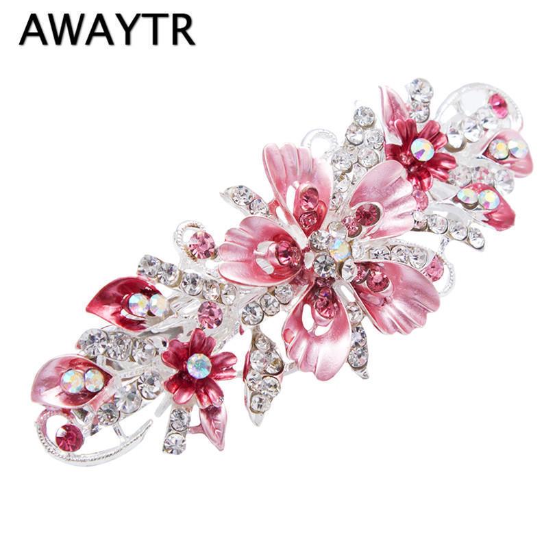 Girl Women Crystal Bow Hair Clip Crystal Barrette Hairpin Headwear Jewelry Lin Girl Women Crystal Bow Hair Clip Crystal Barrette Hairpin Headwear Jewelry Lin
