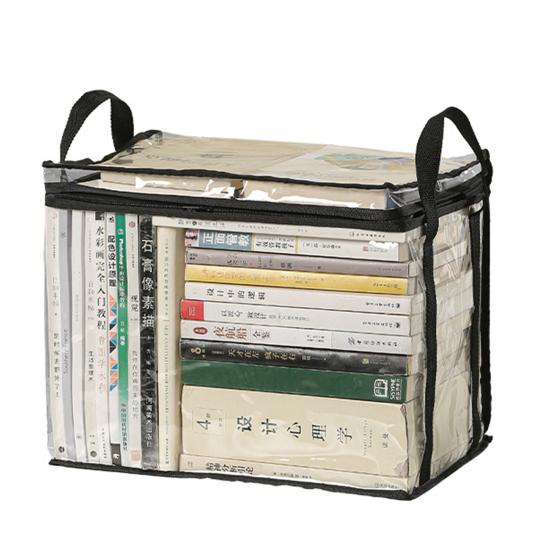 Book Storage Bag Waterproof Clear Storage Bag with Handles Foldable Storage Pouch